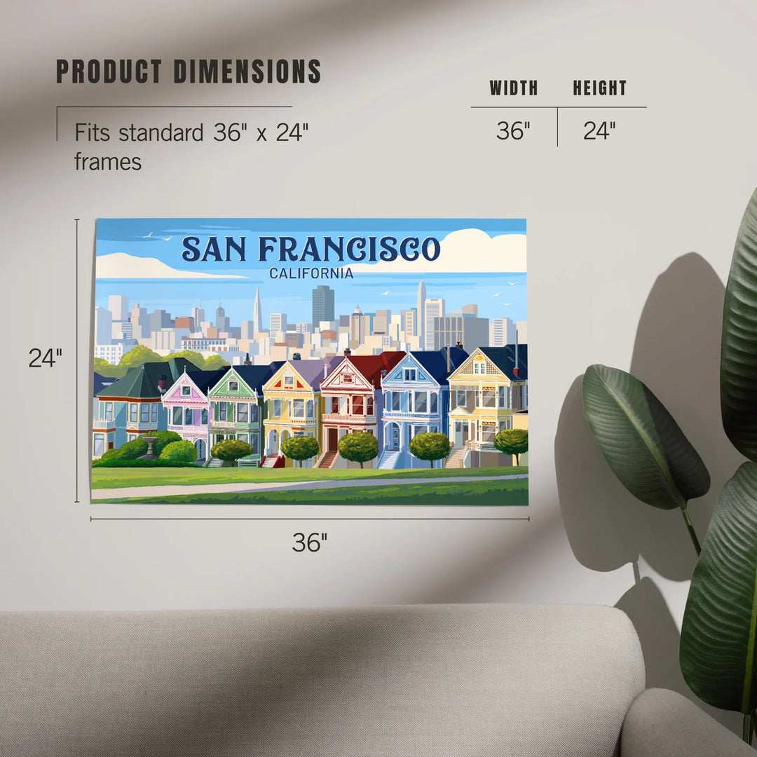 San Francisco, California, Painterly, Painted Houses, Art & Giclee Prints