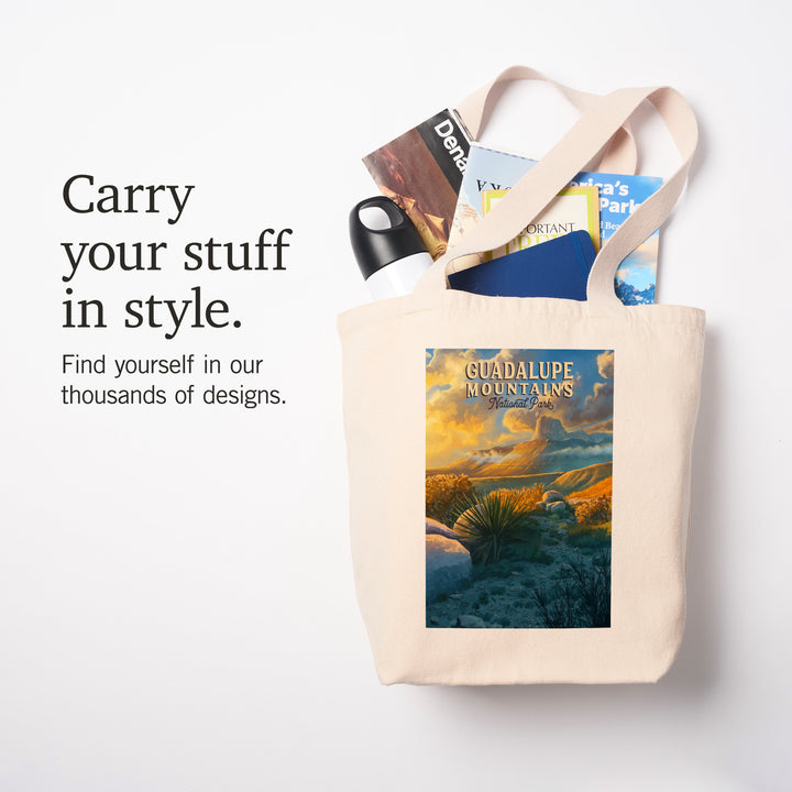 Guadalupe Mountains National Park, Oil Painting, Tote Bag