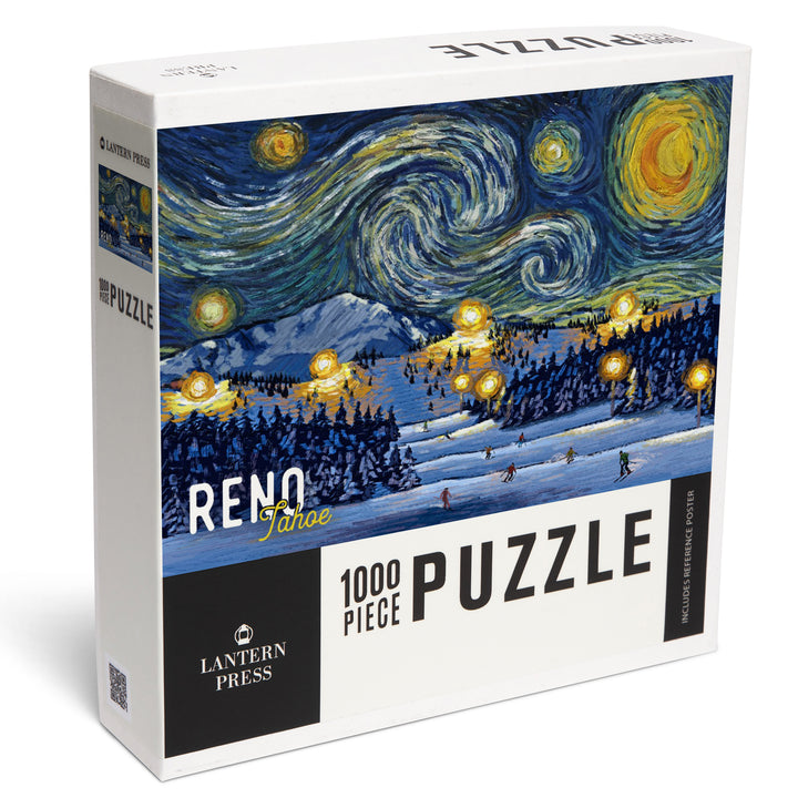 Reno, Nevada, Starry Night, Ski Resort with Mountain, Jigsaw Puzzle