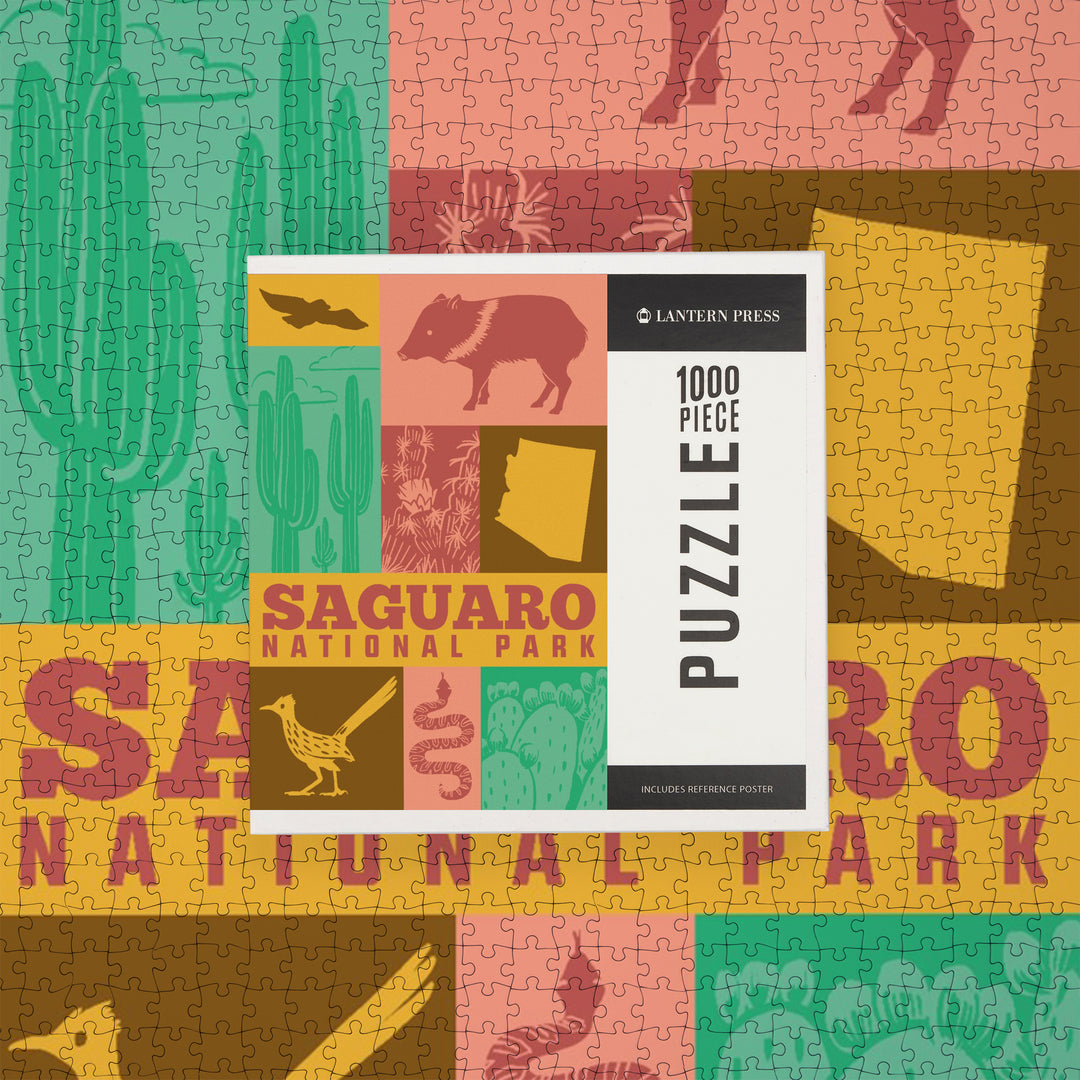 Saguaro National Park, Arizona, Icon Colorblock, Jigsaw Puzzle
