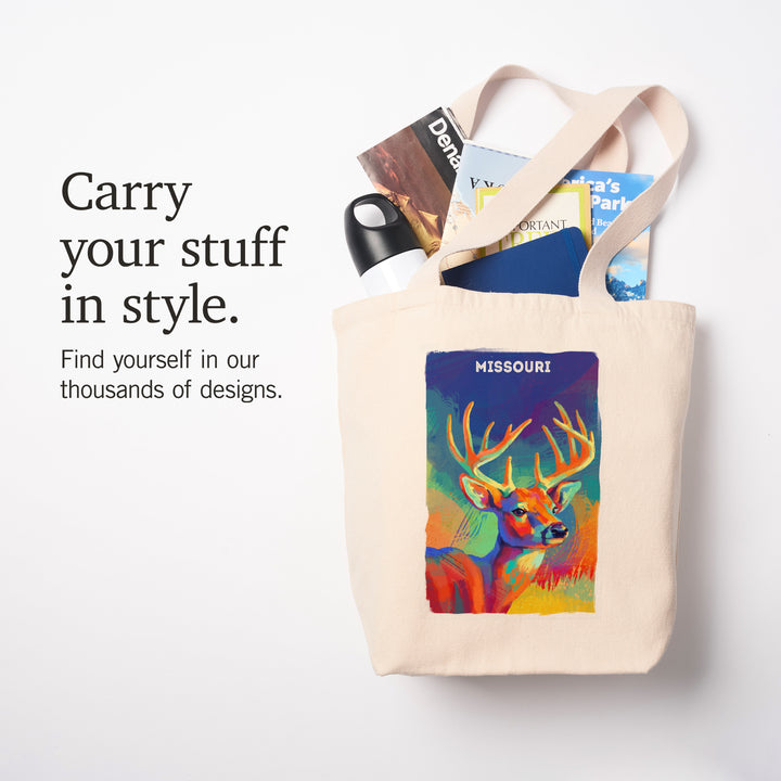 Missouri, Vivid, White Tailed Deer, Tote Bag