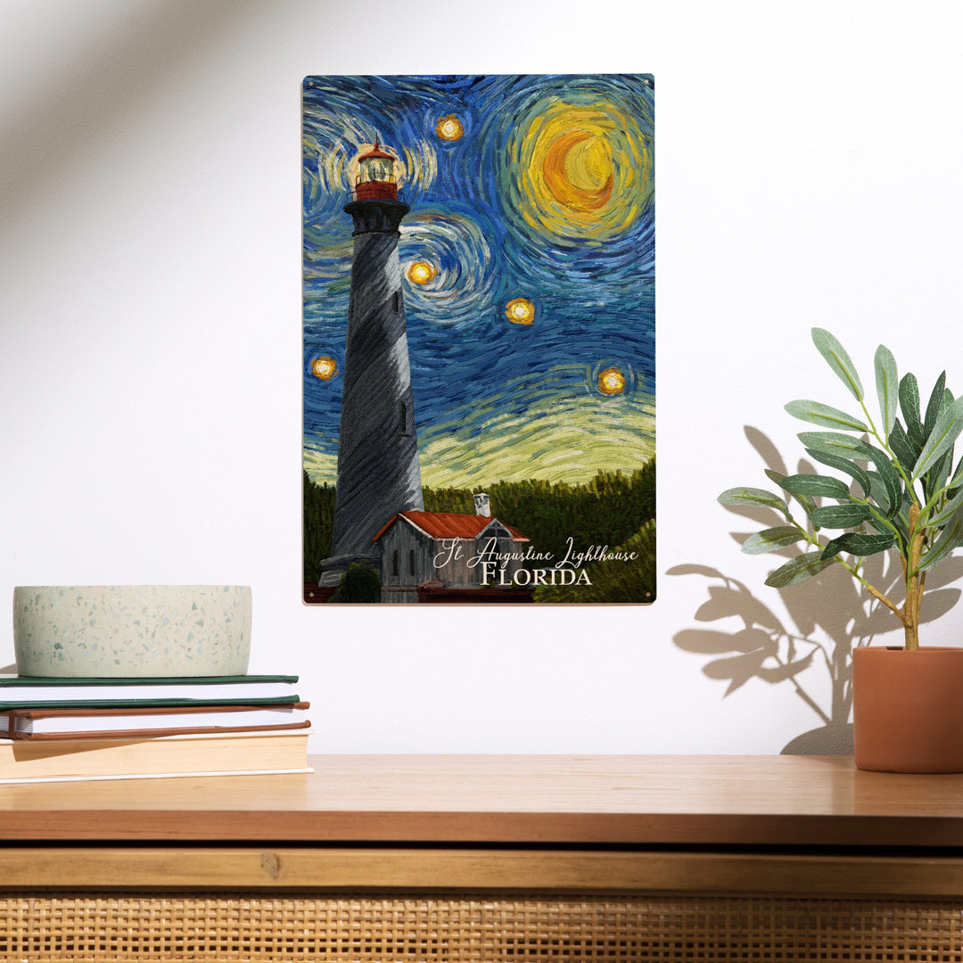 St. Augustine, Florida, Starry Night, Lighthouse, Wood Sign and Postcards