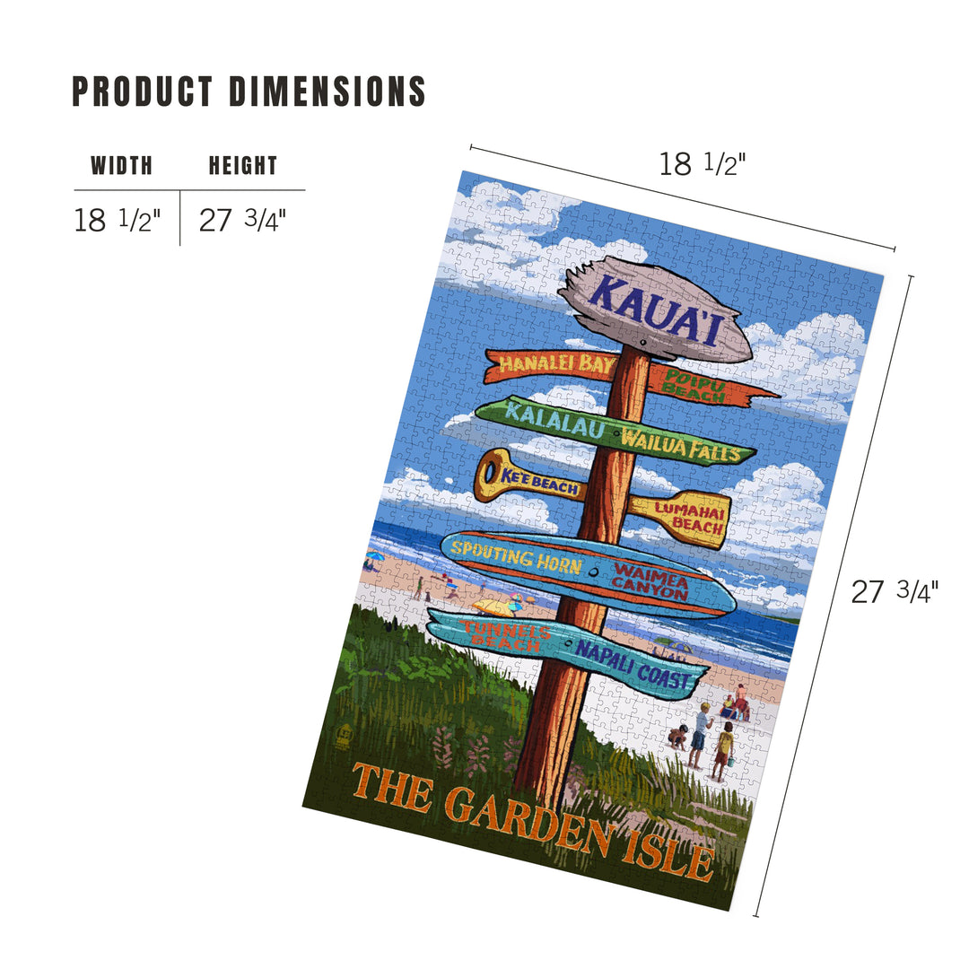 Kaua'i, Hawaii, The Garden Isle Destination Signpost, Jigsaw Puzzle