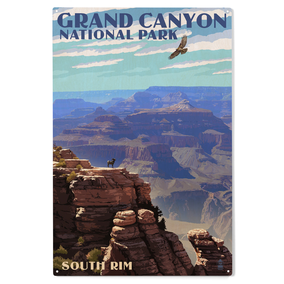 Grand Canyon National Park, Arizona, South Rim, Wood Sign and Postcards