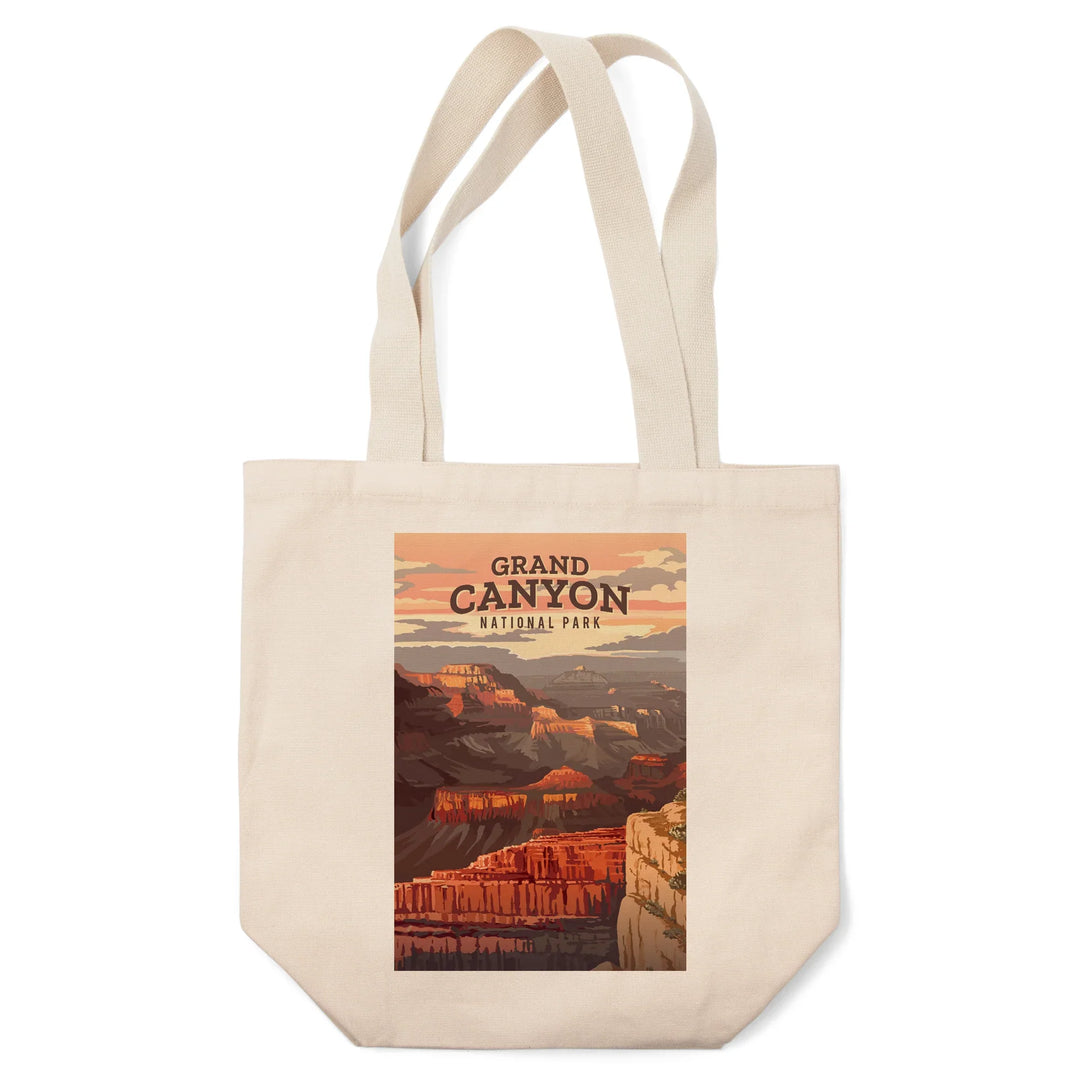 Grand Canyon National Park, Mather Point, Painterly, Tote Bag