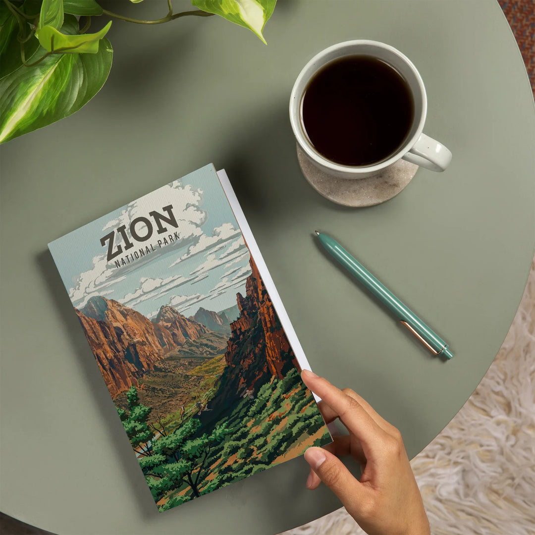 Lined 6x9 Journal, Zion National Park, Utah, Painterly National Park Series, Lay Flat, 193 Pages, FSC paper