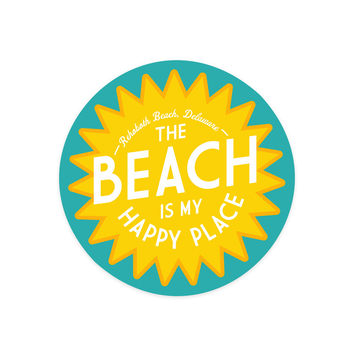 Rehoboth Beach, Delaware, The Beach Is My Happy Place, Sun, Simply Said, Contour, Vinyl Sticker