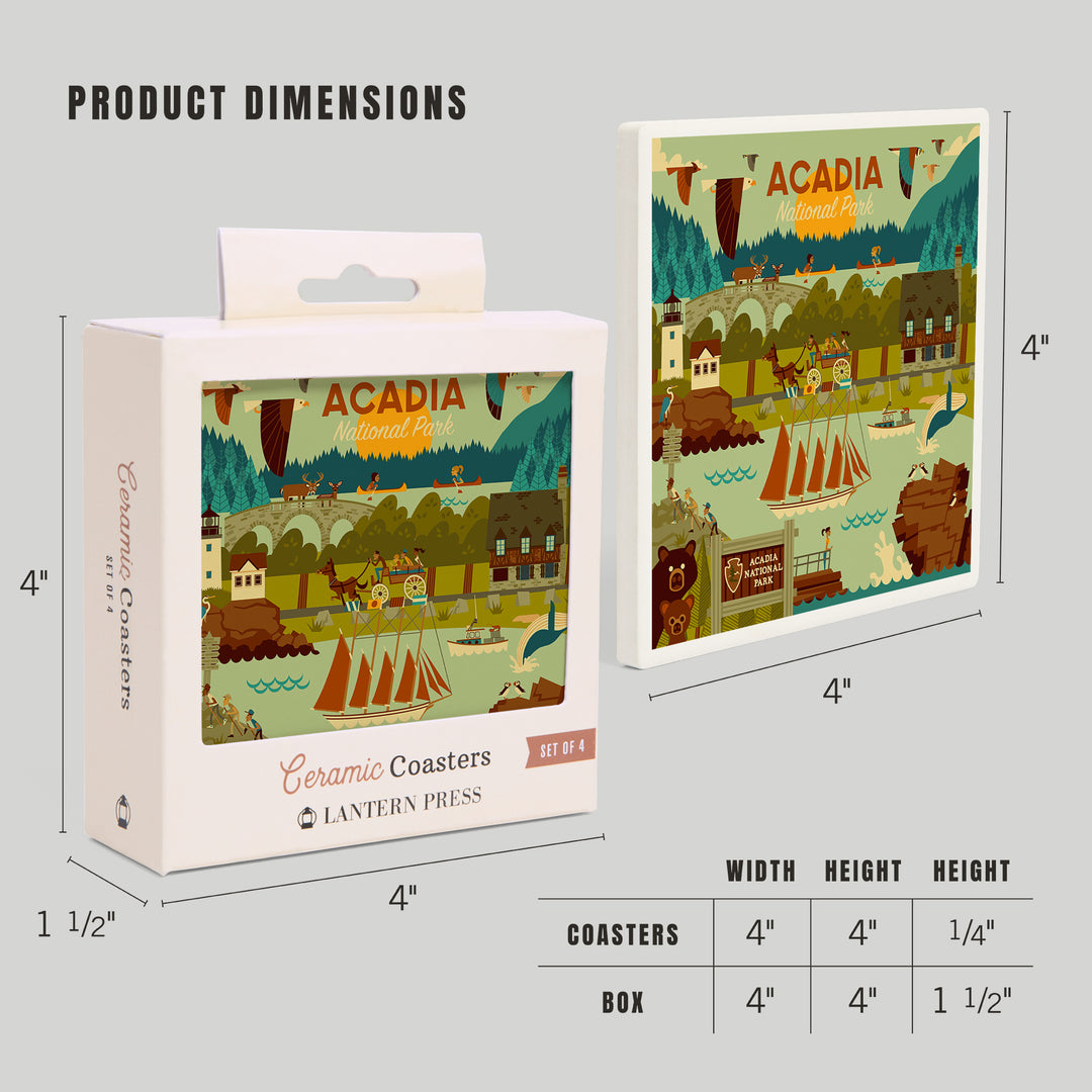 Acadia National Park, Maine, Geometric National Park Series, Coasters