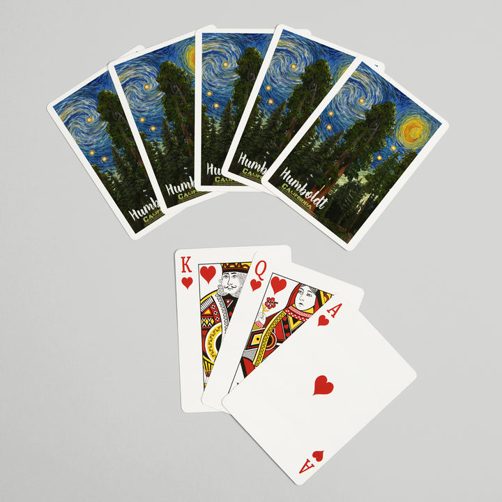 Playing Cards, Humboldt, California, Starry Night National Park Series, 52 Card Deck with Jokers in Box, Unique Art