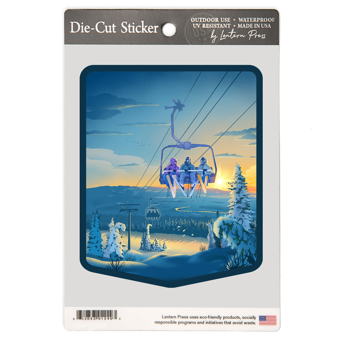 Lithograph, Chairlift, Vinyl Sticker