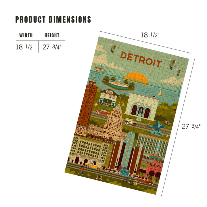 Detroit, Michigan, Geometric, 1000 Piece Jigsaw Puzzle