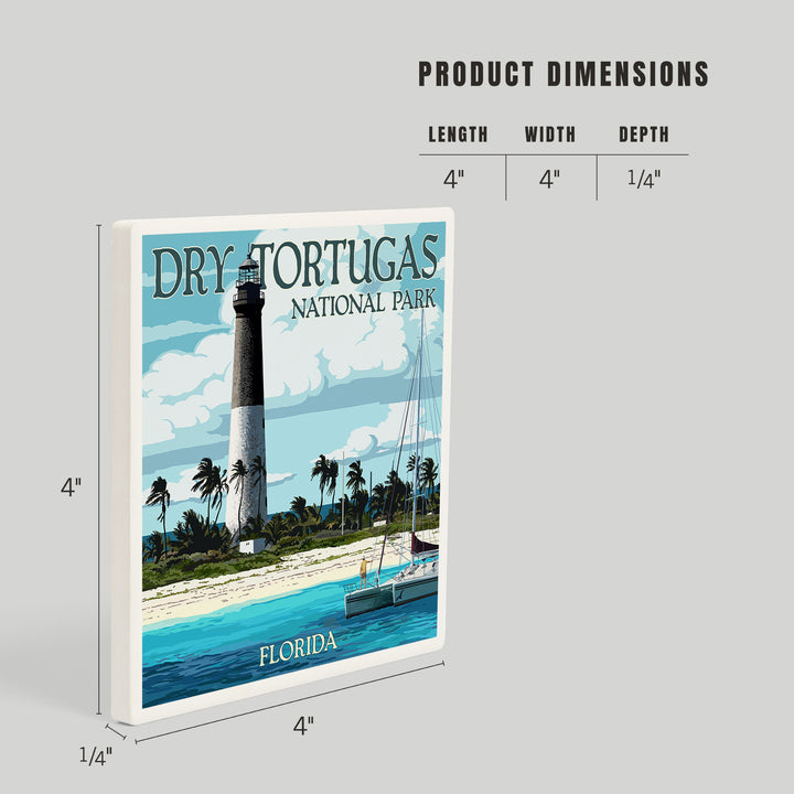 Dry Tortugas National Park, Florida, Lighthouse, Painterly Series, Coasters
