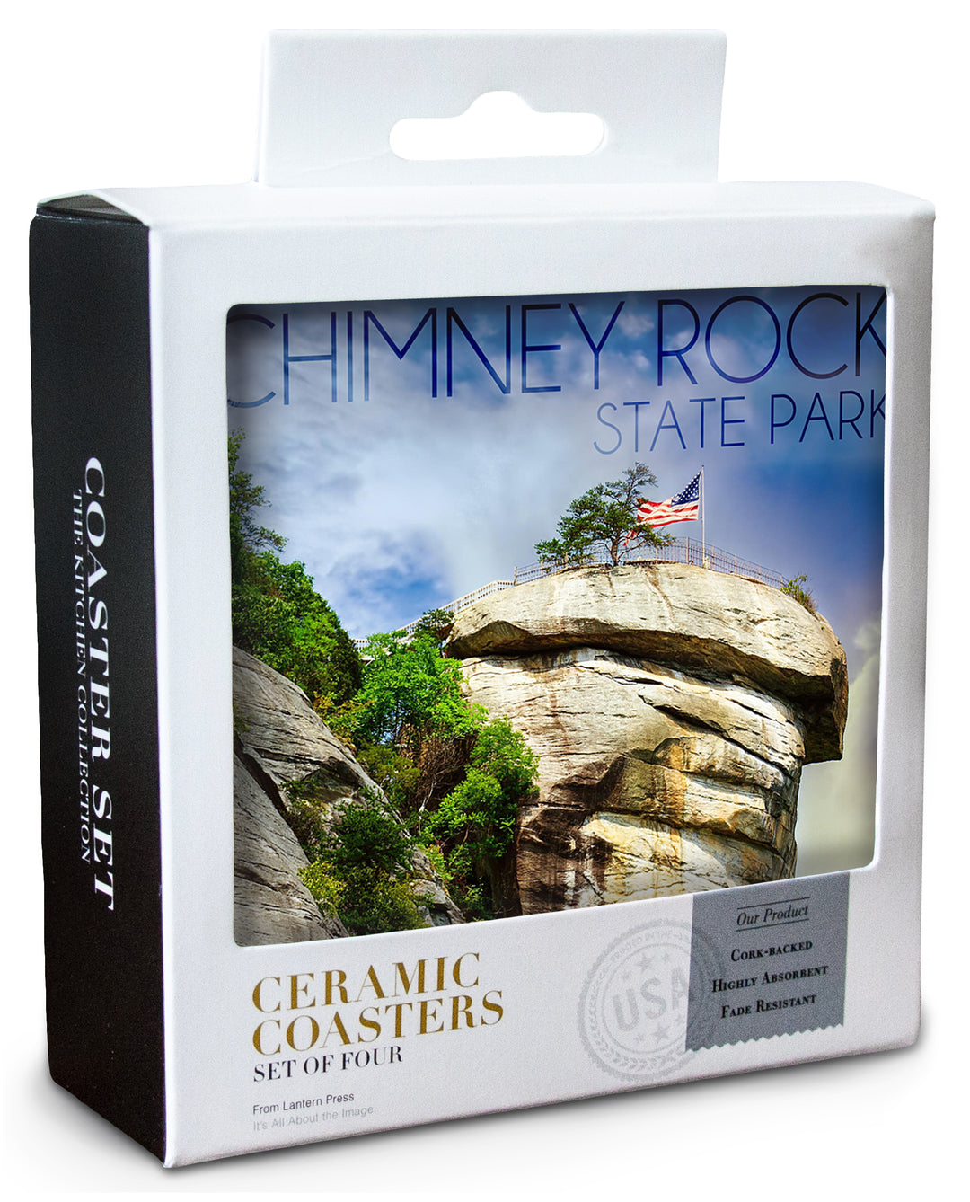 Chimney Rock State Park, North Carolina, Chimney Rock Close Up, Coaster Set