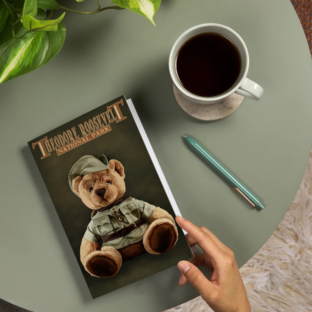 Lined 6x9 Journal, Theodore Roosevelt National Park, Teddy Bear, Lay Flat, 193 Pages, FSC paper