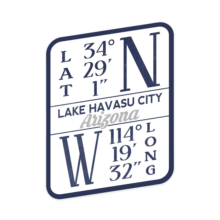 Lake Havasu City, Arizona, Latitude and Longitude, Contour, Vinyl Sticker