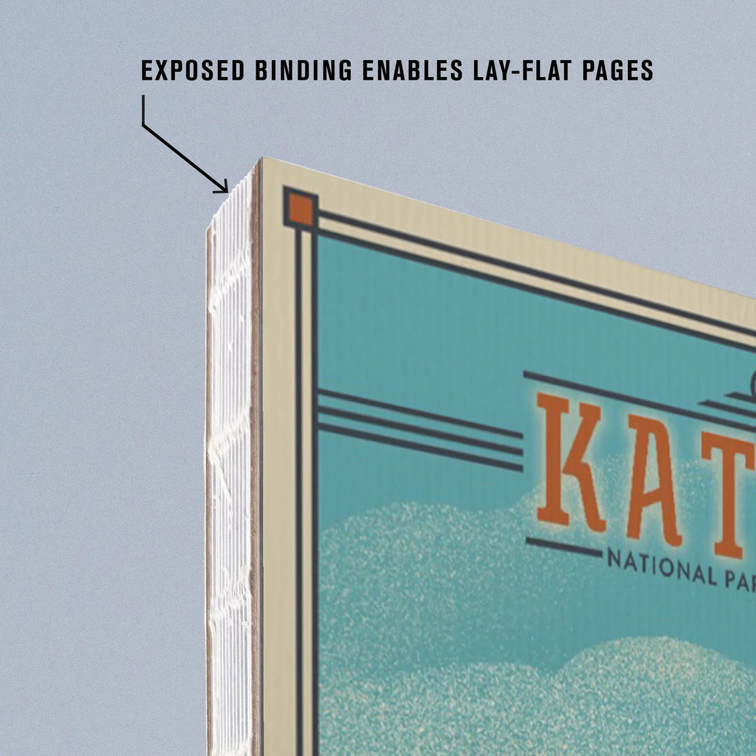 Lined 6x9 Journal, Katmai National Park and Preserve, Alaska, Lithograph, Lay Flat, 193 Pages, FSC paper