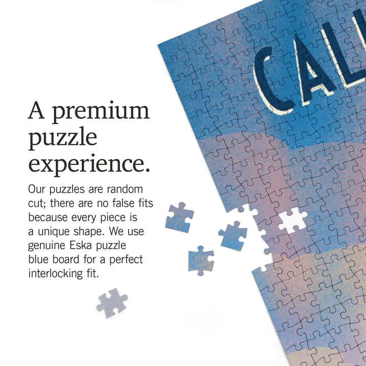 California, Lithograph, Wake Up! Surf's Up!, Surfers on Beach, 1000 Piece Jigsaw Puzzle