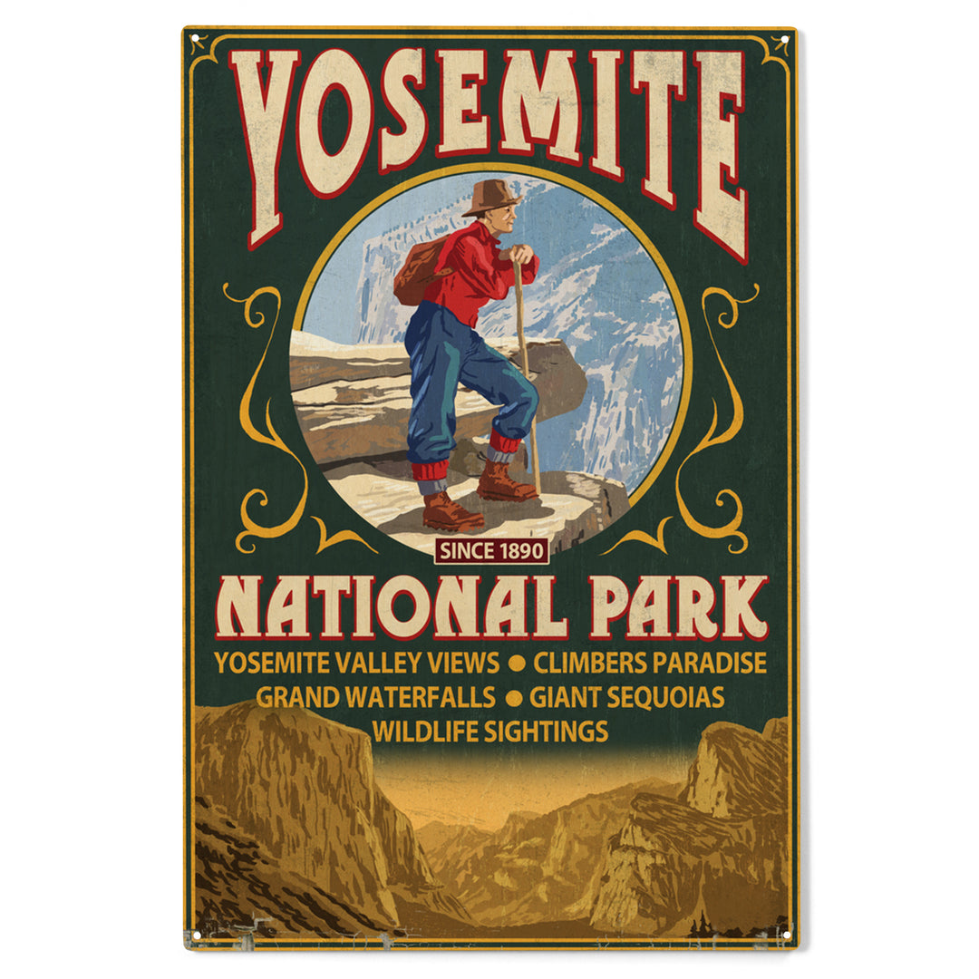 Yosemite National Park, California, Half Dome Vintage Sign, Wood Sign and Postcards