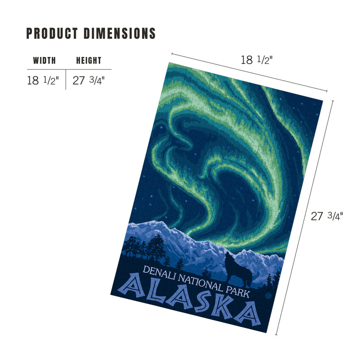 Denali National Park, Alaska, Northern Lights, Jigsaw Puzzle