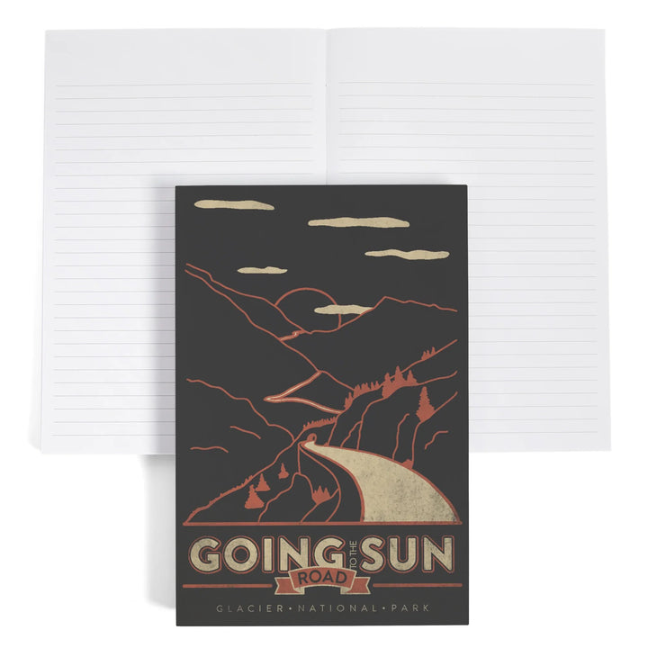 Lined 6x9 Journal, Glacier National Park, Montana, Going-to-the-Sun Road, Lay Flat, 193 Pages, FSC paper