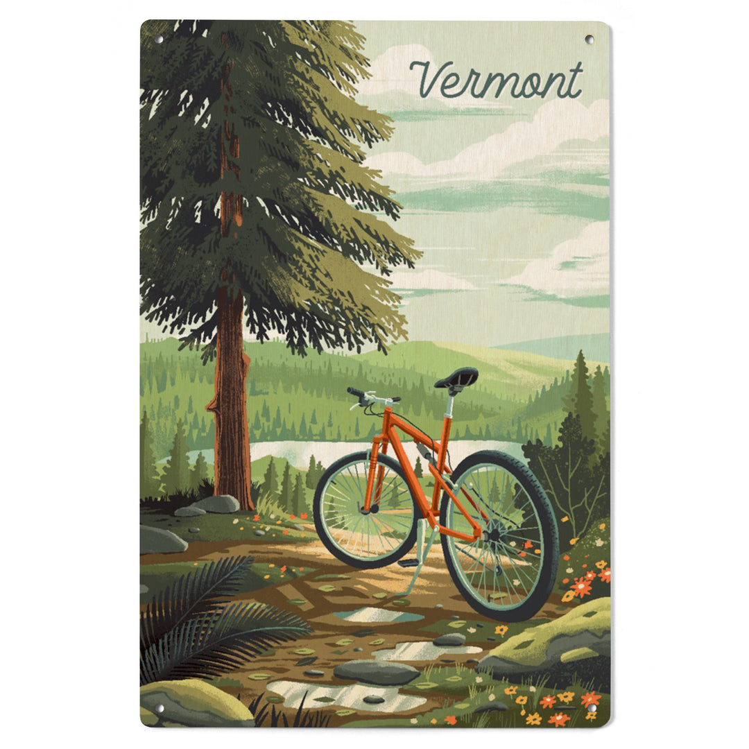 Vermont, Off To Wander, Cycling with Hills wood signs and postcards