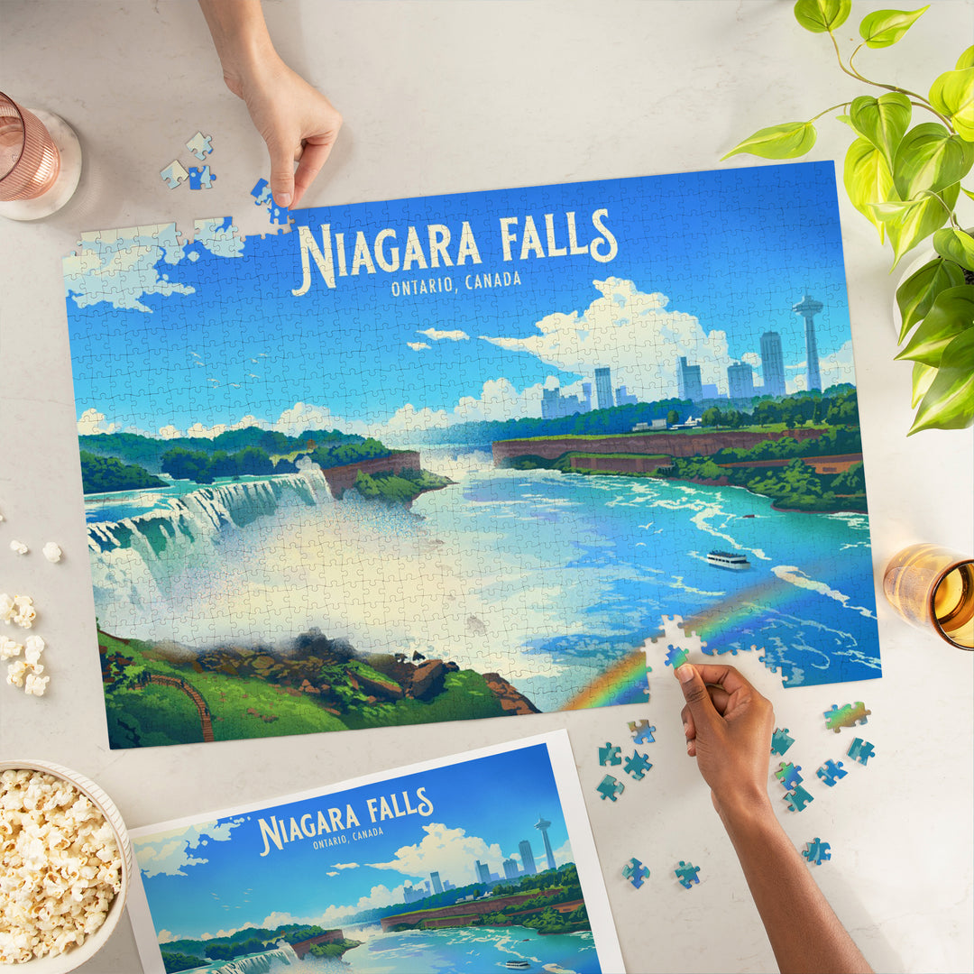 Niagara Falls, Ontario, Lithograph, Niagara Falls, Jigsaw Puzzle