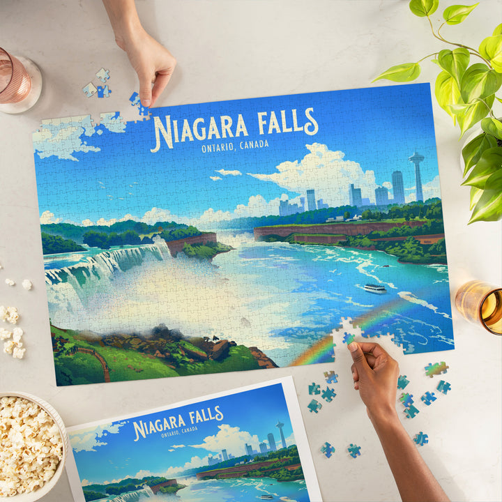 Niagara Falls, Ontario, Lithograph, Niagara Falls, Jigsaw Puzzle