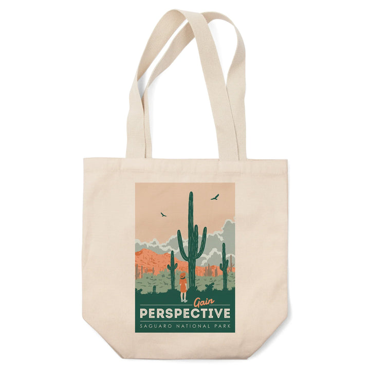 Saguaro National Park, Arizona, Gain Perspective, Vector Style, Tote Bag