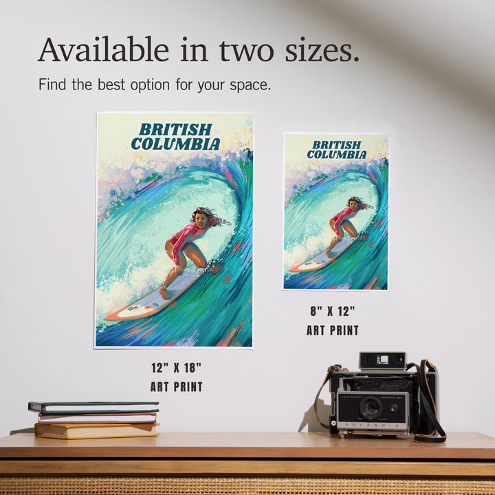 British Columbia, Vitamin Sea, Coastal Series, Surfer Girl, Art & Giclee Prints - Lantern Press