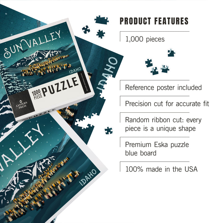 Sun Valley, Idaho, Bald Mountain and Town, Jigsaw Puzzle