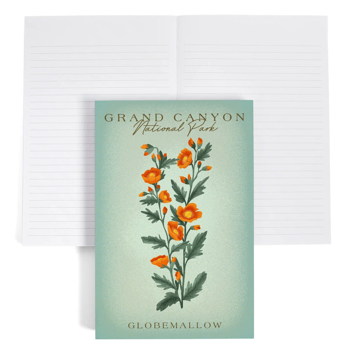 Lined 6x9 Journal, Grand Canyon National Park, Arizona, Globemallow, Vintage Flora, Lay Flat, 193 Pages, FSC paper