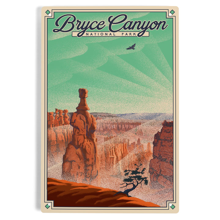 Bryce Canyon National Park, Utah, Bryce Point, Lithograph National Park Series, Metal Signs