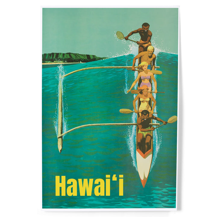 Hawaii, Outrigger Wave, Art & Giclee Prints