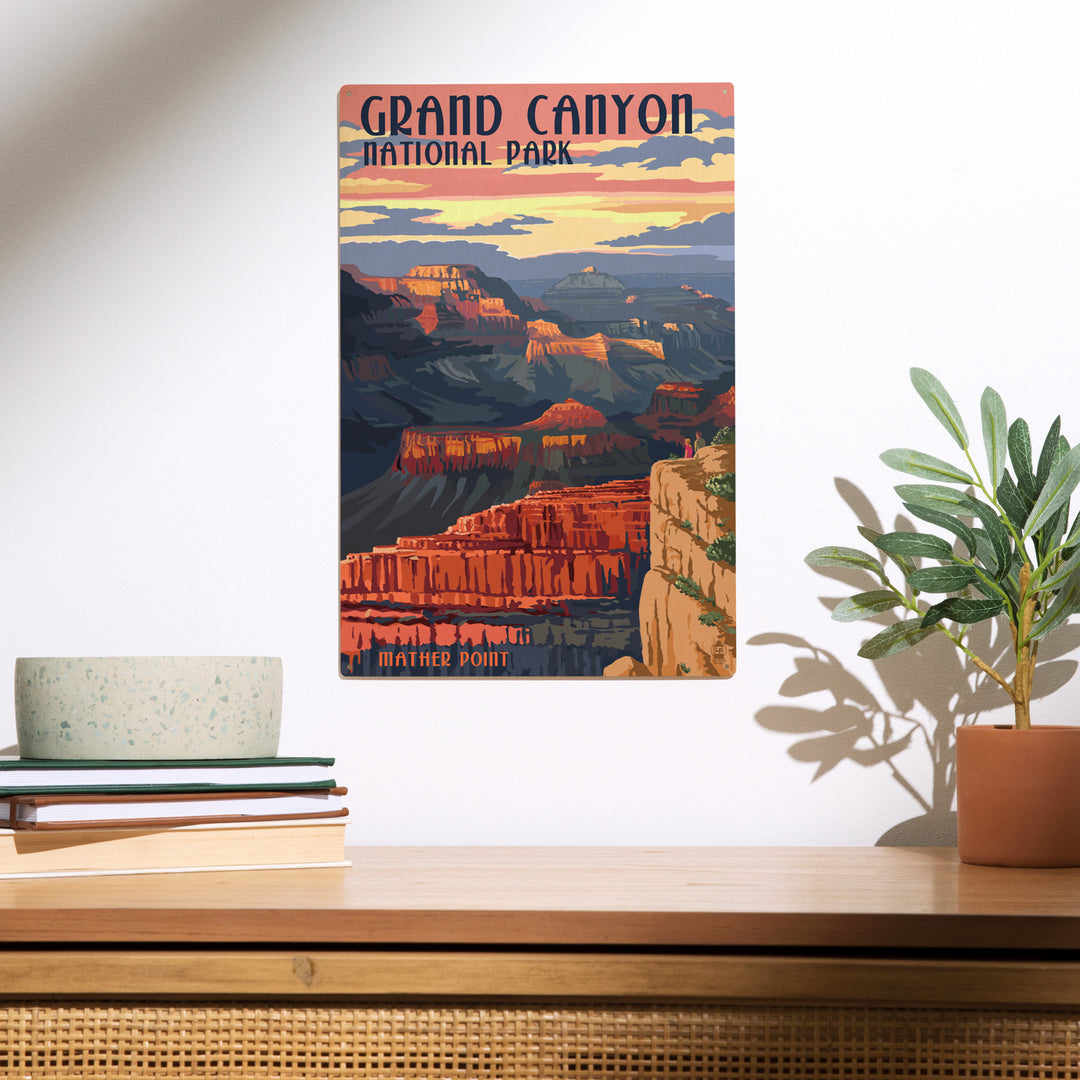 Grand Canyon National Park, Arizona, Mather Point, Wood Sign and Postcards