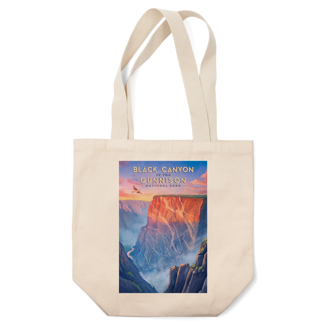 Black Canyon of the Gunnison National Park, Oil Painting, Tote Bag