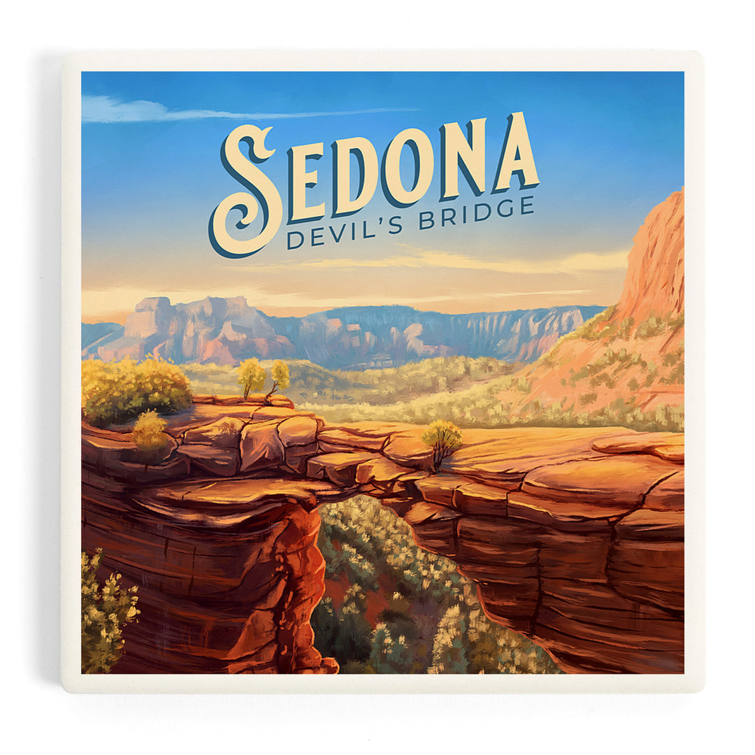 Sedona, Arizona, Oil Painting, Devil's Bridge, Coasters