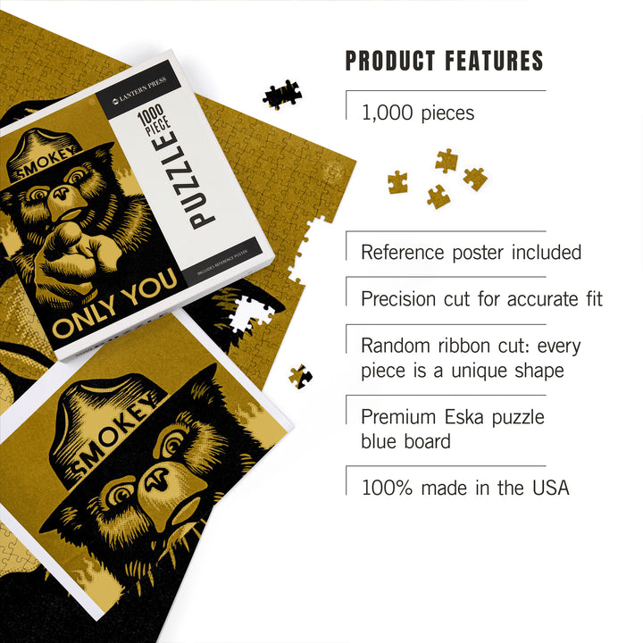 Smokey Bear, Only You, Halftone Yellow, Officially Licensed, Jigsaw Puzzle