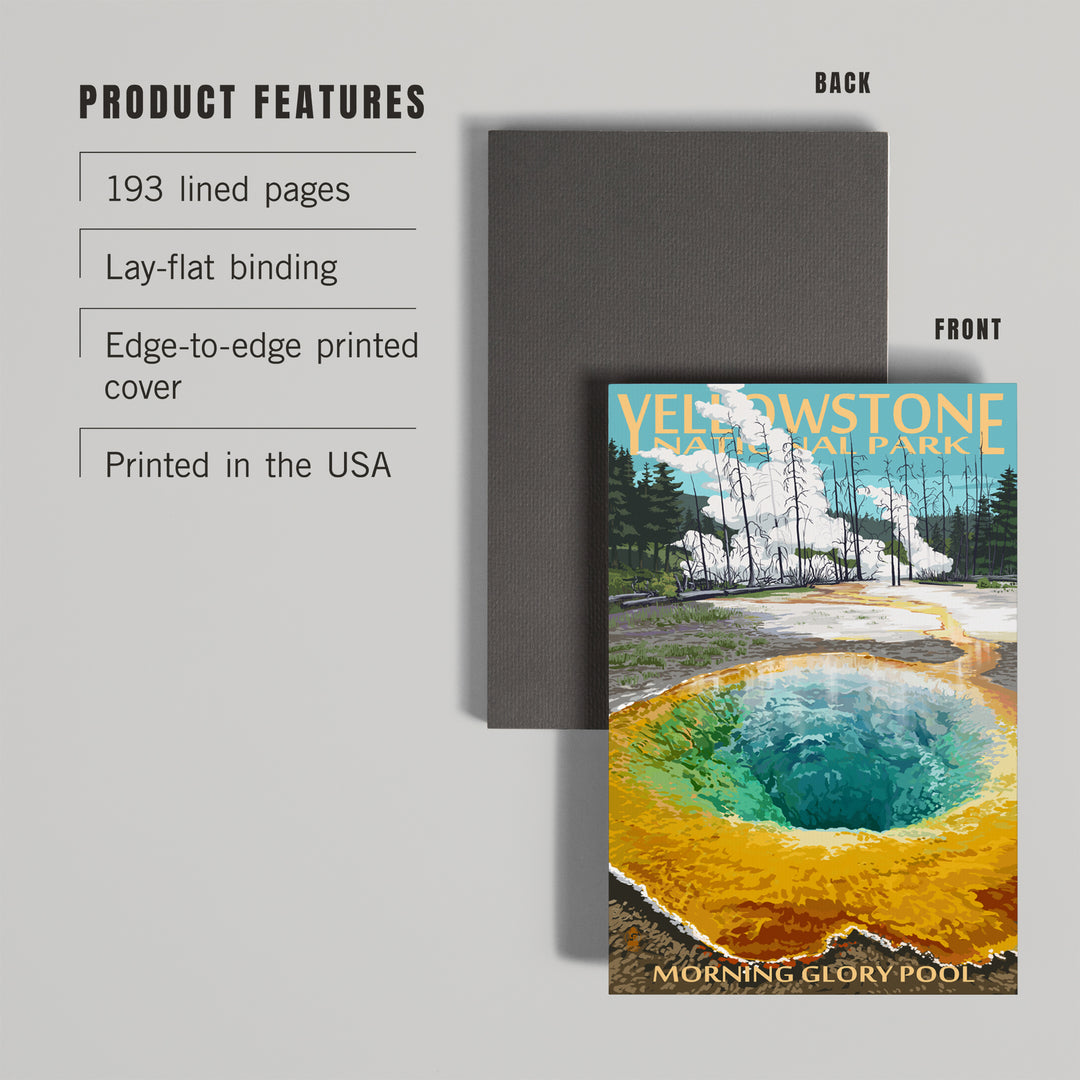 Lined 6x9 Journal, Yellowstone National Park, Wyoming, Morning Glory Pool, Lay Flat, 193 Pages, FSC paper