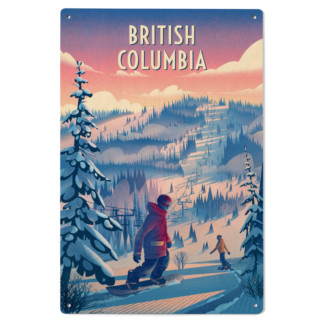 British Columbia, Shred the Gnar, Snowboarding, Wood Signs and Postcards