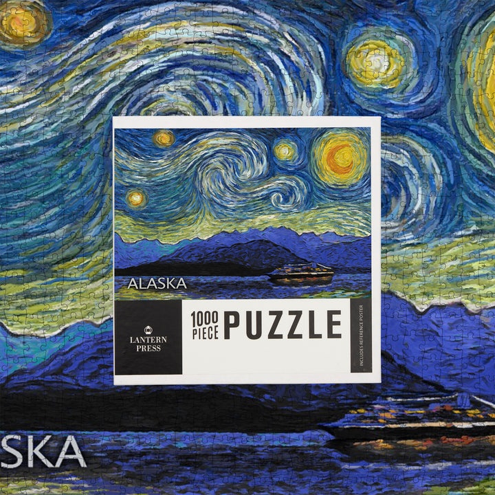 Alaska, Starry Night, Inside Passage, Jigsaw Puzzle