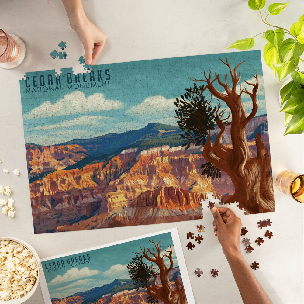Cedar Breaks National Monument, Utah, Canyon View, Oil Painting, Jigsaw Puzzle Puzzle Lantern Press 