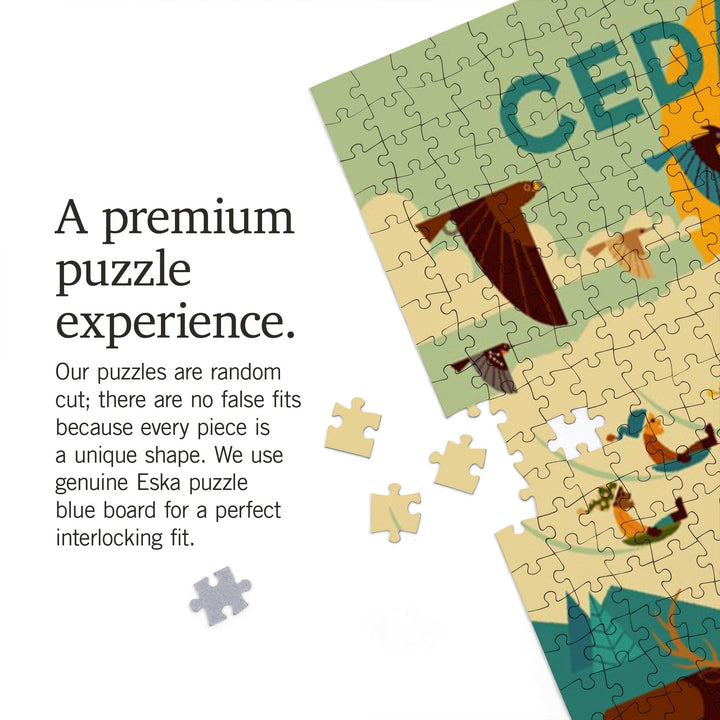 Cedar City, Utah, Mountain, Geometric, Jigsaw Puzzle Puzzle Lantern Press 