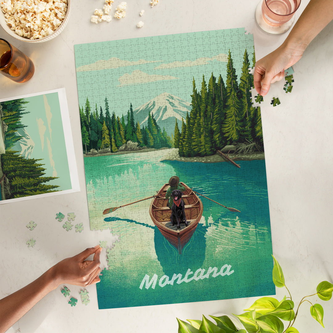 Montana, Quiet Explorer, Boating, Mountain, 1000 Piece Jigsaw Puzzle