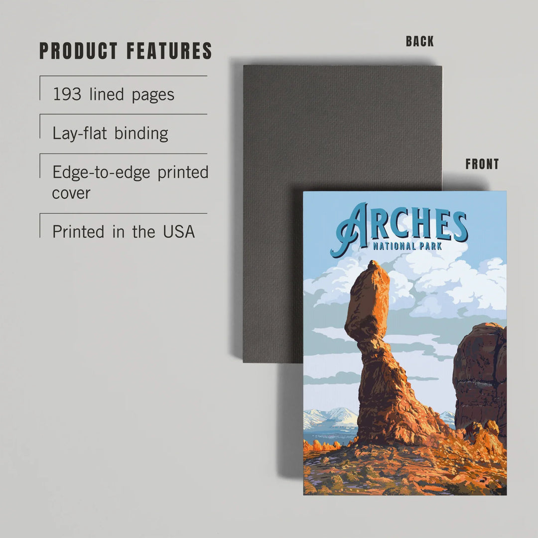 Lined 6x9 Journal, Arches National Park, Utah, Balanced Rock, Lay Flat, 193 Pages, FSC paper