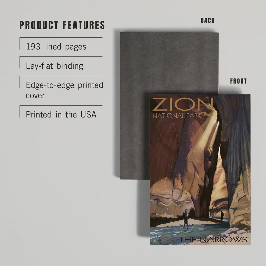 Lined 6x9 Journal, Zion National Park, Utah, The Narrows, Lay Flat, 193 Pages, FSC paper