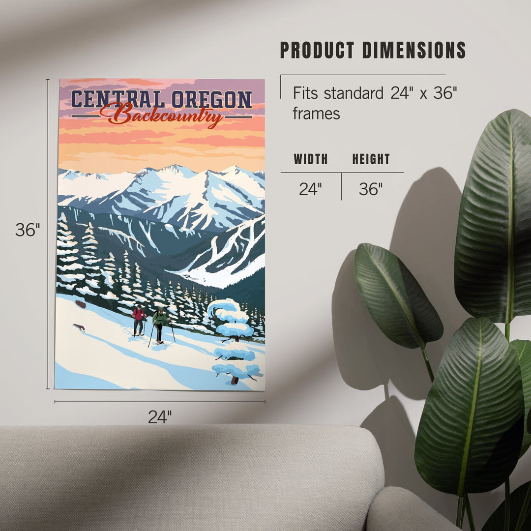 Central Oregon Backcountry, Winter Snowshoers, Art & Giclee Prints - Lantern Press