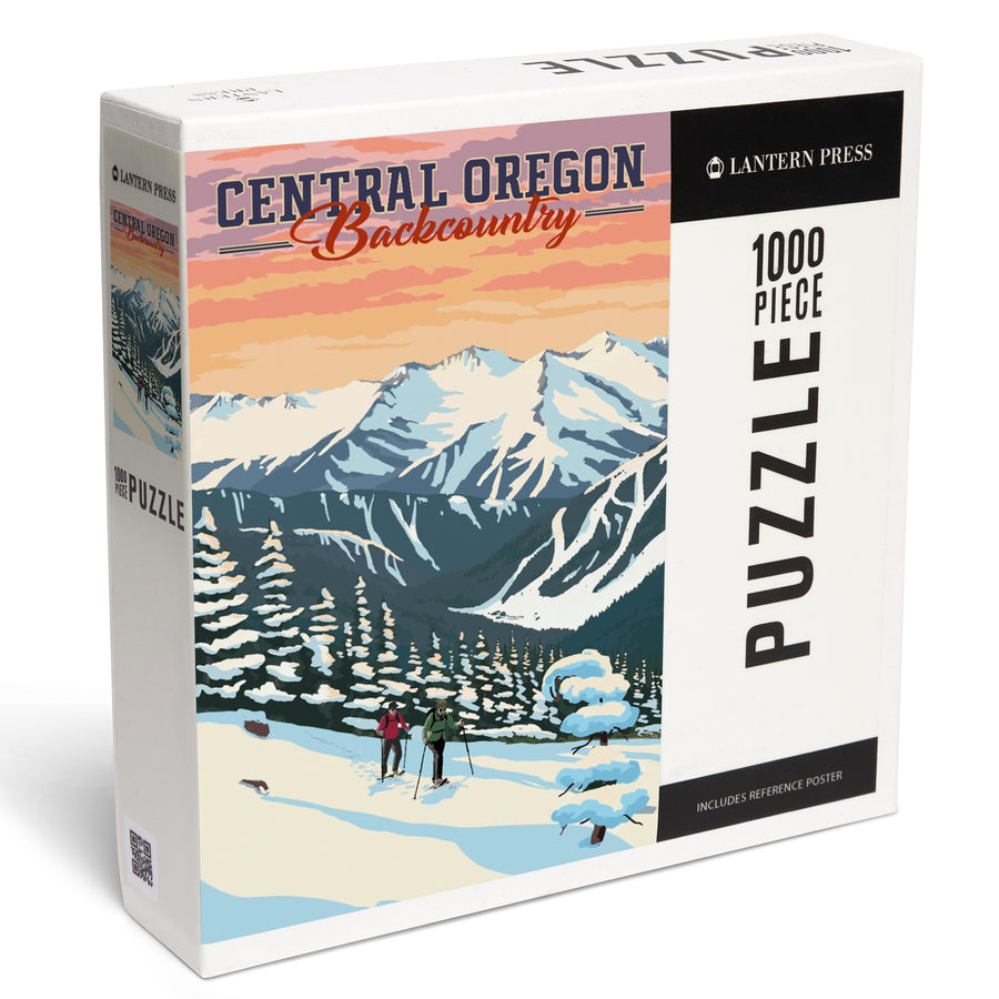 Central Oregon Backcountry, Winter Snowshoers, Jigsaw Puzzle Puzzle Lantern Press 