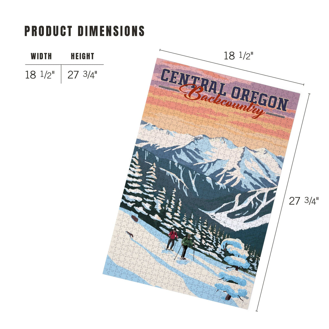 Central Oregon Backcountry, Winter Snowshoers, Jigsaw Puzzle Puzzle Lantern Press 