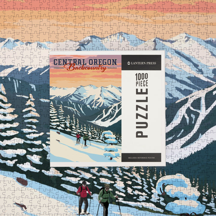 Central Oregon Backcountry, Winter Snowshoers, Jigsaw Puzzle Puzzle Lantern Press 