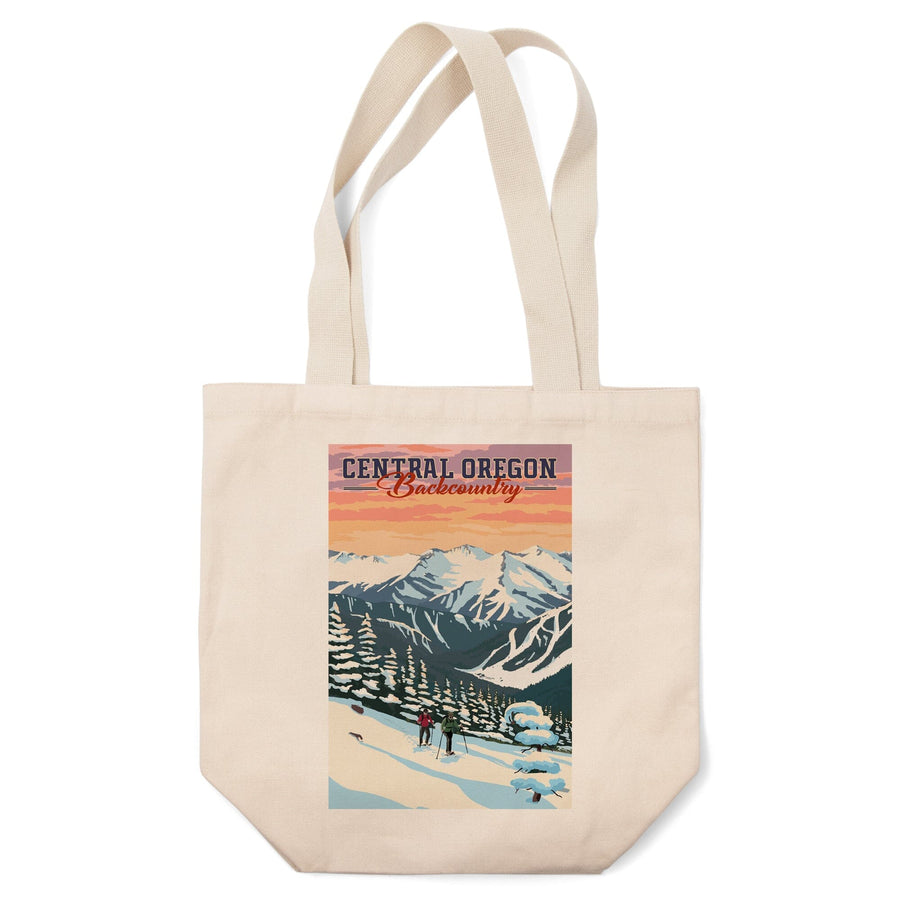 Central Oregon Backcountry, Winter Snowshoers, Lantern Press Artwork, Tote Bag Totes Lantern Press 